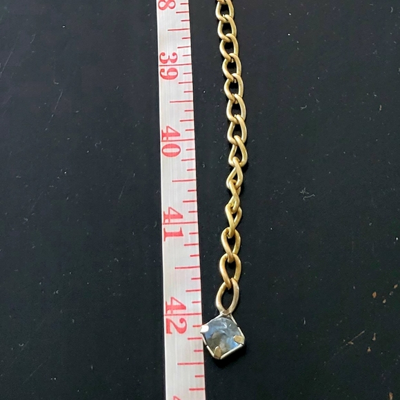 Vintage Womens Light Blue Acrylic Rhinestone Chain Belt - Picture 6 of 9